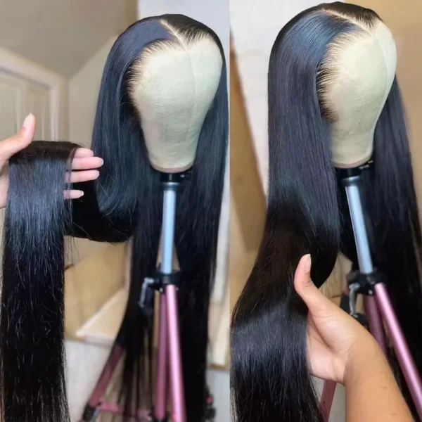 38 40 Inch 360Full Lace Human Hair Wigs Straight 13x4 13x6 HD Transparent Lace Frontal Human Hair Wigs Gift 1Bundles Human Hair - Image 4