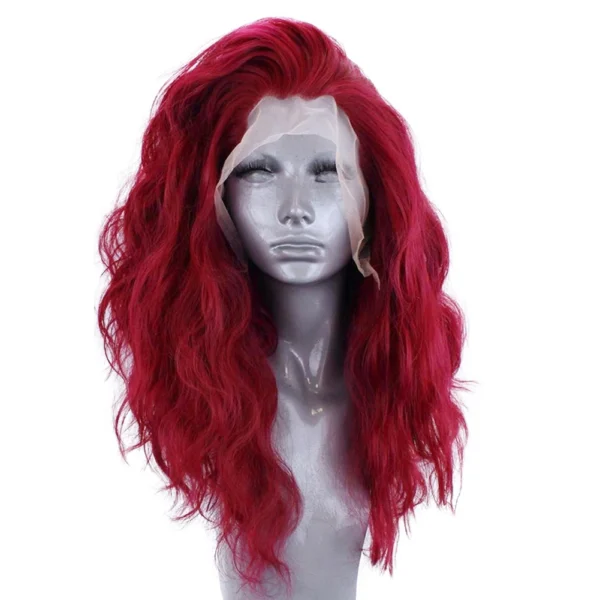 Light Blue Wig Synthetic Lace Front Wig Free Long Loose Curly Lace Wigs Glueless Synthetic Hair Wig Blue Cosplay Wig - Image 12