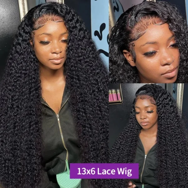 Hd Lace Wig 13x6 Human Hair Pre Plucked Curly Wig 40 Inch Deep Wave Frontal Wig Water Wave Lace Front Wig Brazilian Hair Wigs - Image 4