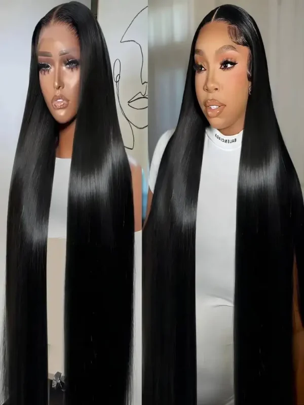 46 50 Inch 13x4 13x6 HD Transparent Bone Straight Lace Front Wigs 200 Density Brazilian Human Hair Wigs For Women - Image 9