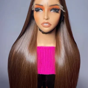 Chocolate Brown Straight 13x4 13x6 Hd Lace Frontal Wig Brazilian Colored T Part Human Hair Wigs For Women Preplucked 30 36 Inch