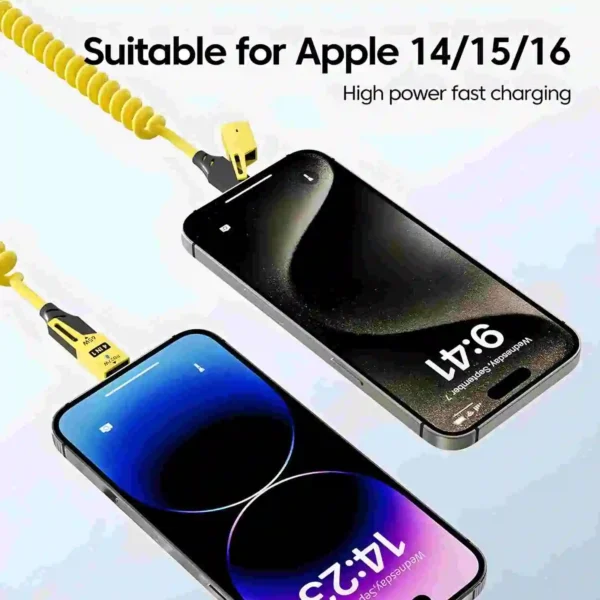 4 in 1 65W Spring Short Data Cable 6A USB Type C Spring Telescopic Quick Charger Wire Spring USB Cable for iPhone 15 14 13 12 - Image 8