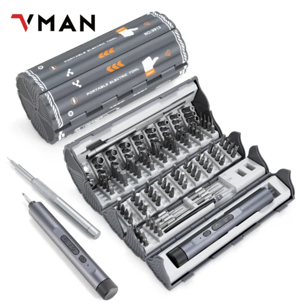 VMAN 138 in 1 Electric Precision Cordless Screwdriver set Magnetic Bits Laptop PC iPhone Glasses Repair Tool Multifunction Kit - Image 7