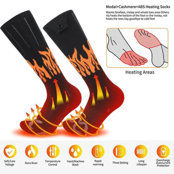 Heated Socks Thermal Winter Warm Skiing Heating Arthritis Electric Socks App Control Rechargeable Outdoor Sport Foot Warmer - Image 19