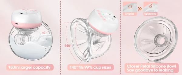 2 Pcs Electric Wearable Breast Pump 1200mAh USB Chargable Silent Milk Extractor Painless Automatic Milker Comfort Breastfeeding - Image 12
