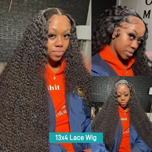 Hd Lace Wig 13x6 Human Hair Pre Plucked Curly Wig 40 Inch Deep Wave Frontal Wig Water Wave Lace Front Wig Brazilian Hair Wigs - Image 3