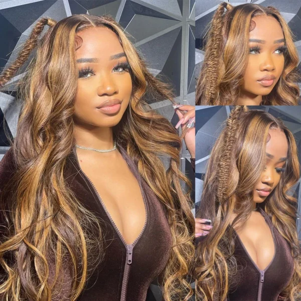 Highlight Wig Human Hair Blonde Body Wave 13X6 Hd Lace Frontal Colored Wig 13X4 Transparent Lace Front Human Hair Wig 30 36 Inch - Image 8