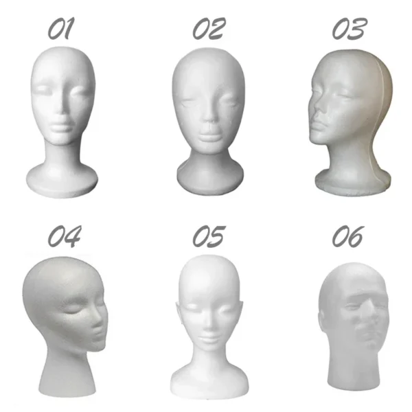 1pcs Female Styrofoam Foam Mannequin Manikin Head Model Hat Glasses Wig Display Male White Foam Mannequin Head Holder Stand Rack - Image 12