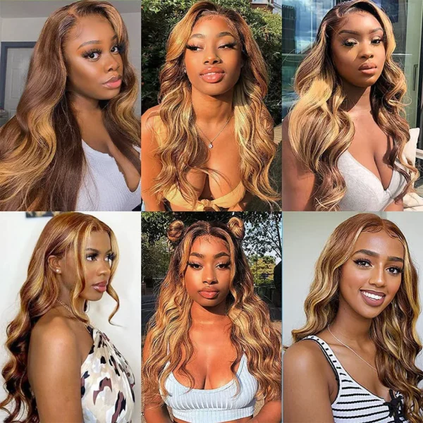 30 Inch Colored Highlight Human Hair Wigs Brazilian Body Wave Lace Front Wigs For Women 13x4 13x6 Hd Transparent Loose Wave Wig - Image 11
