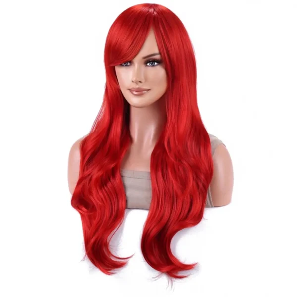 Synthetic probeauty Mermaid Wig Long Red Curly Body Wave Wig Halloween Cosplay Costume Wig for Women Fashion Wig for for Daily P - Image 4