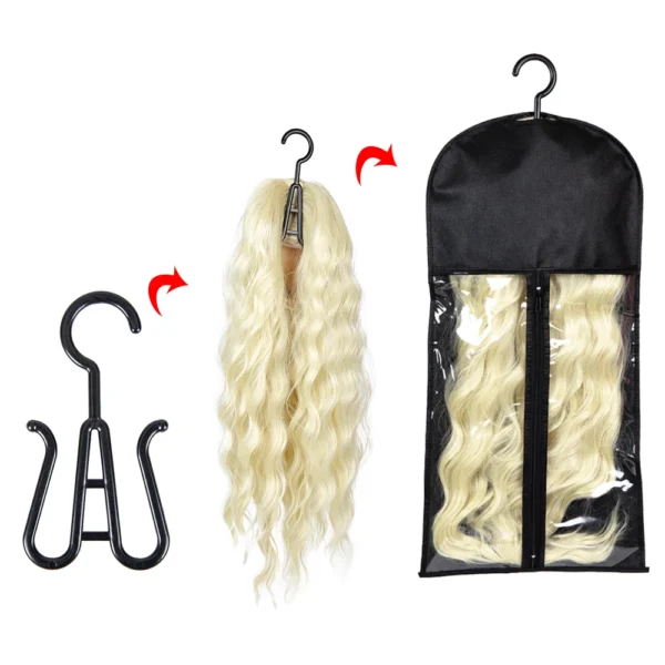 New Hair Extensions Storage Bag With Hanger Portable Wig Storage Bags For Multiple Wigs Ponytail Bundles Hair Extensions Wig Bag - Image 29