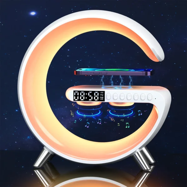 G Wireless Charger Stand Alarm Clock Bluetooth Speaker RGB Night Light Lamp Fast Charging Station Dock for iPhone Samsung Xiaomi - Image 21