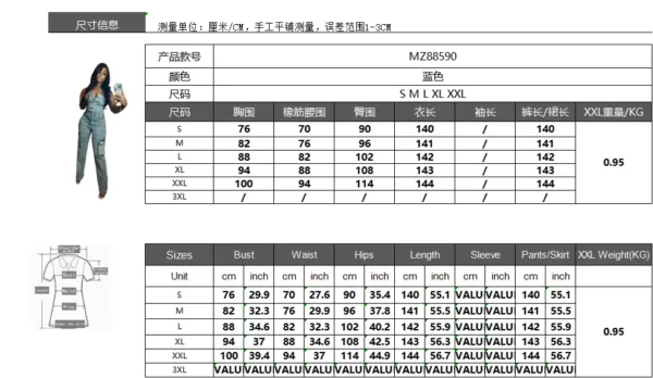 Multi Pockets Jeans Cargo Jumpsuit Sexy Women Strapless Elegant Denim Casual Overalls Romper - Image 9