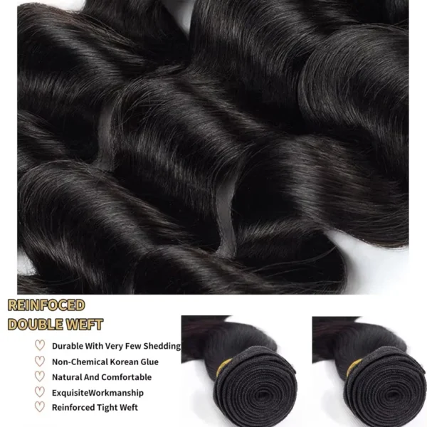 40 50 Inch Human Hair Bundles Loose Body Wave 3 Raw Hair Bundles Human Hair Natural Black Brazilian Remy Hair Weave Extensions - Image 4