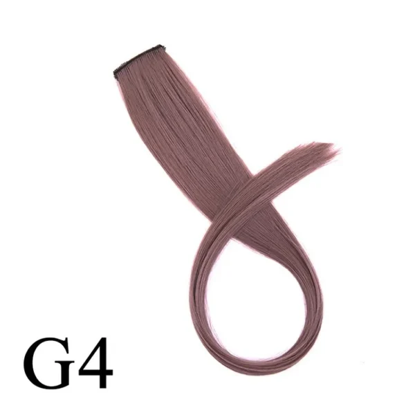 H&STAR 1PC Synthetic 50cm Long Straight  Hair Extension Gradient Rainbow Multi color Hairpiece Wigs for Women - Image 26