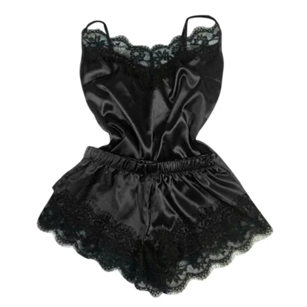 Fashion Nightwear Lace Trim Satin Cami Top Pajama Sets Sexy Hot Erotic Home Wear Women Pajamas Women Sleepwear Sleeveless Strap - Image 10