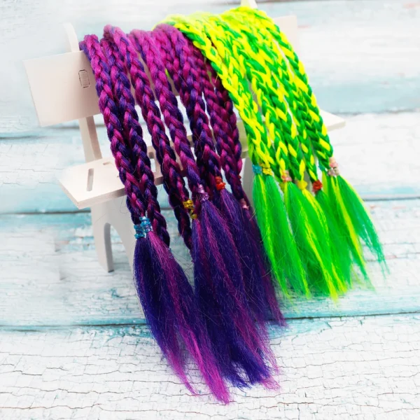 Girls Colorful Braids Ponytail Hair Ornament Headbands Rope Rubber Bands Beauty Hair Bands Headwear Braid Kids Gift Hair Accesso - Image 3
