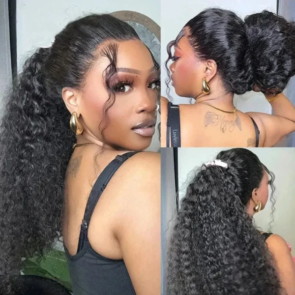 Invisi Strap HD 360 Full Lace Wig Human Hair 250 Density Precut 360 Lace Front Wig Deep Curly Glueless Wig Human Hair Wig - Image 2