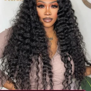 Wulala 40 Inch Deep Wave Lace Front Wig 13x6 Hd Lace Frontal Wig 13x4 Curly Human Hair Wigs For Women 4x4 360 Pre Plucked Lace