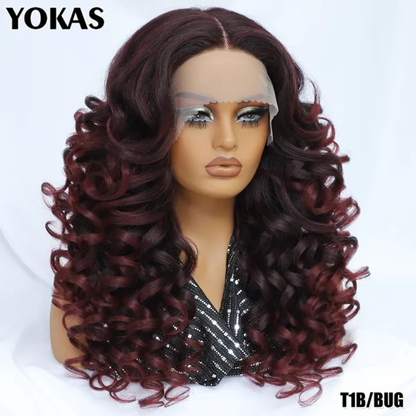 24 Inch Synthetic Lace Front Wigs For Black Women Curly Afro Lace Wigs for Afro Women Chocolate Brown Lace Front Wigs For Woman - Image 11