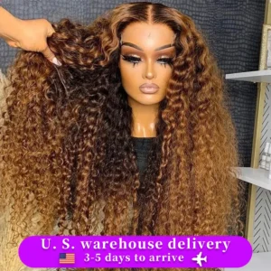 Loose Deep Wave Wig Human Hair Ready To 13x4/13x6 Lace Closure Curly Highlight Ombre 4/27 Preplucked Hairline Pre Cut