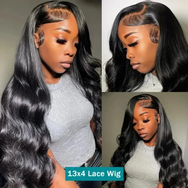 300% High Density 40 Inch Body Wave 13x4 13x6 HD Lace Front Human Hair Wigs Pre Plucked Water Wave Lace Frontal Wig For Women - Image 8