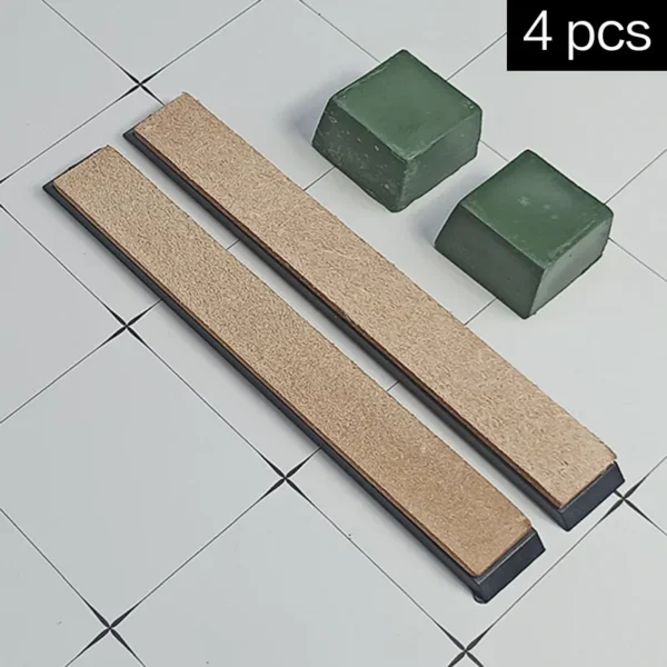 Leather Article Polishing Fixed angle sharpener Tool Leather Set Honing Strop Cutter Cowhide Polish Belt Grinding Sharpening Wax - Image 9
