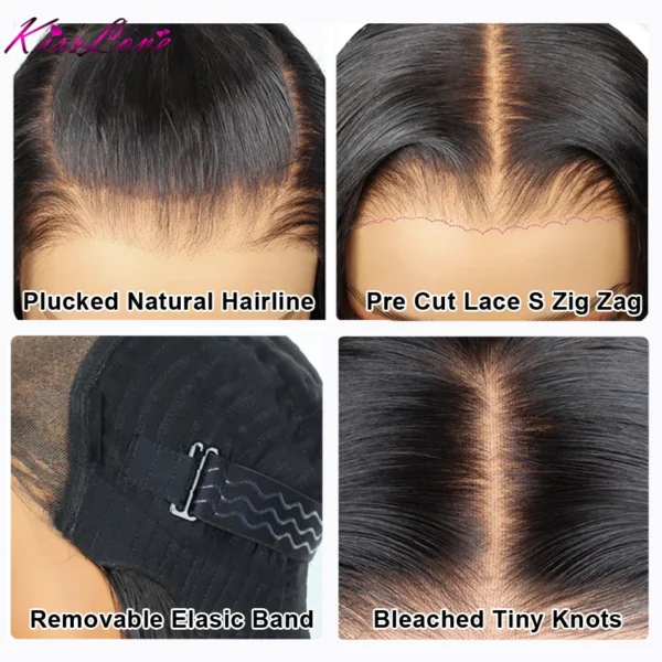 KissLove Straight Pre Braided Lace Front Wig Ready To Go Wigs Invisible HD Lace Frontal Wig Human Hair Pre Everything Done Wigs - Image 11