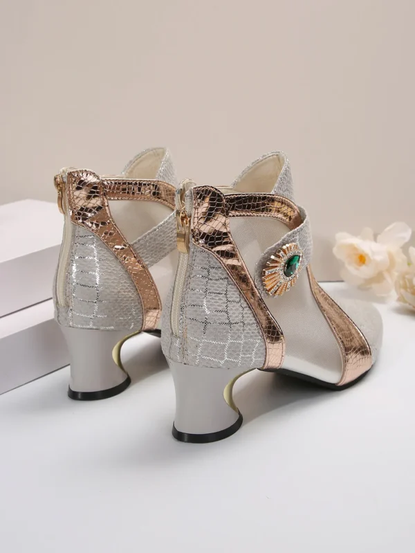Spring and Summer New High Heel Mesh Boots Hollow Mesh Sandals Thick Heel Fashion Women's Shoes Women's Sandals - Image 27