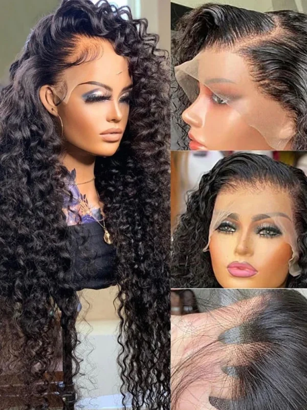 Wulala 40 Inch Deep Wave Lace Front Wig 13x6 Hd Lace Frontal Wig 13x4 Curly Human Hair Wigs For Women 4x4 360 Pre Plucked Lace - Image 4