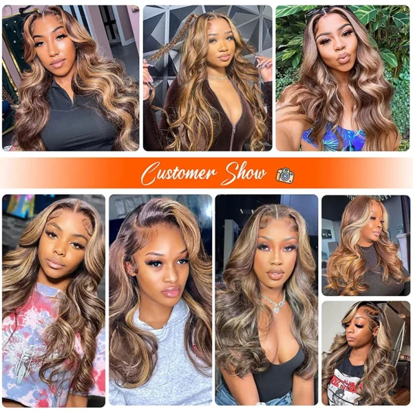 Highlight Wig Human Hair Blonde Body Wave 13X6 Hd Lace Frontal Colored Wig 13X4 Transparent Lace Front Human Hair Wig 30 36 Inch - Image 10