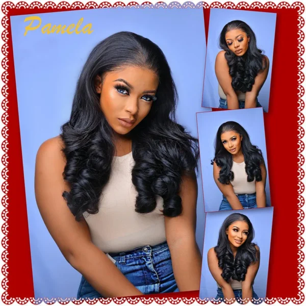 Super Double Drawn 250% Density Loose Wave 13X6 Transparent Lace Front Glueless Wig Human Princess Hair Ready To Go PrePlucked - Image 4