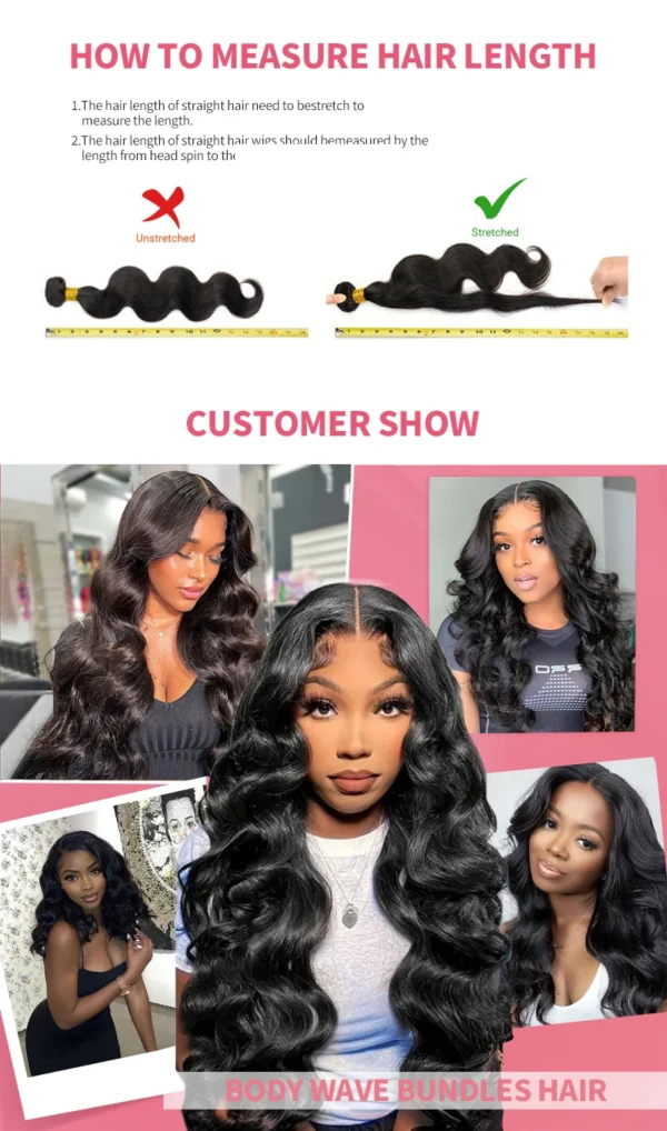 Body Wave Bundles Human Hair Brazilian Hair Weave Bundles 100% Natural Black Human Hair Extensions 1 3 4 PCS Bundles - Image 12