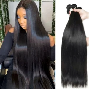 30 40 Inch 12A Straight Human Hair Bundle 3 4 Bundles Unprocessed Brazilian Virgin Double Weft Bulk Braiding Hair For Women