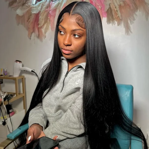 300% High Density 40 46 Inch Bone Straight 13x6 HD Lace Front Wigs Human Hair Brazilian 13x4 360 Full Lace Frontal Wig Pre Pluck - Image 12