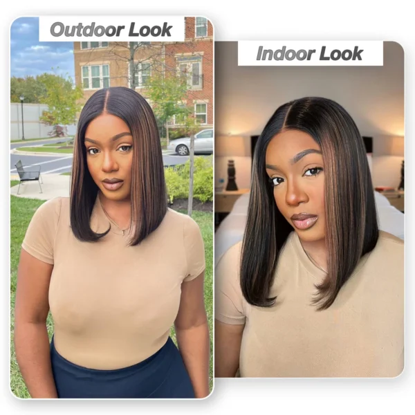 Glueless Wigs Human Hair Pre Plucked Pre Cut P1b/30 Straight Bob Wig Human Hair 5x5 Hd Lace Closure Wigs With Natural Hairline - Image 4