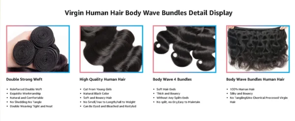 Body Wave Bundles 100% Human Hair Extensions Brazilian Remy 32Inch Water Wavy Raw Hair Bundles Virgin Double Weft Hair Weaving - Image 15