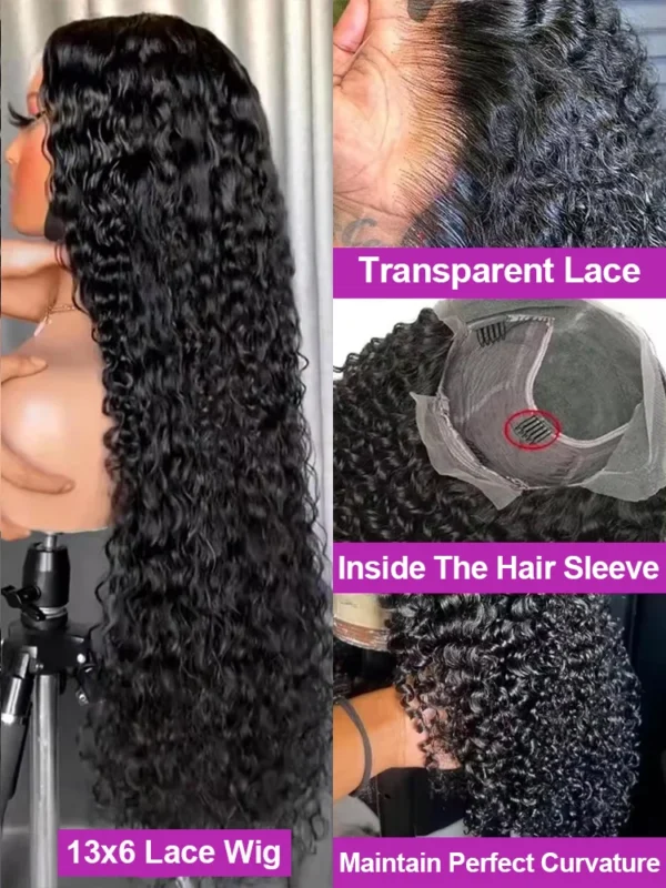 Wear Go 300% High Density Loose Deep Wave 40 50 Inch Full 13x6 13x4 HD Lace Frontal Human Hair Wig Glueless Preplucked Curly Wig - Image 4