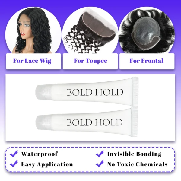Lace Front Wig Glue Bold Hold Waterproof Hair Replacement Adhesive Invisible Lace Glue Strong Hold Wig Adhesive For Toupee 2Pcs - Image 24