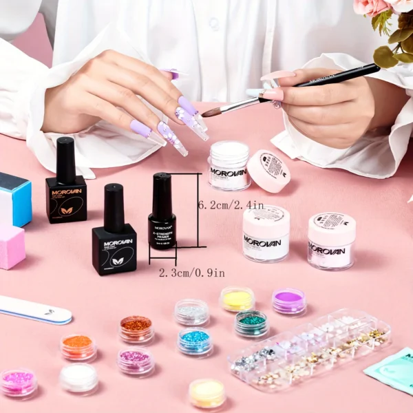 Morovan Professional Beginner Acrylic Nail Starter Kit, Convenient All-In-One Kit For Home Salon, Valentine's Day Holiday Gift - Image 3