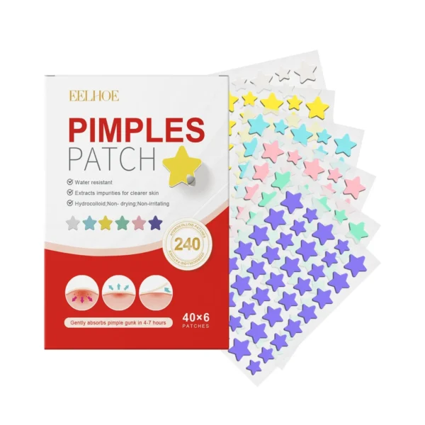 240Pcs New High-end Pimple Patch Acne Patches Heart/Star Shape Acne Dots Patches Moisturizes for Covering Zits and Blemishes - Image 5