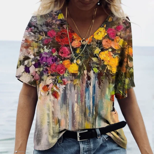 Fashion Floral Flower Graphics 3D Print T-Shirts Woman Summer T Shirt Streetwear Women's Y2K Tops Oversized Clothing Girls Tees - Image 10