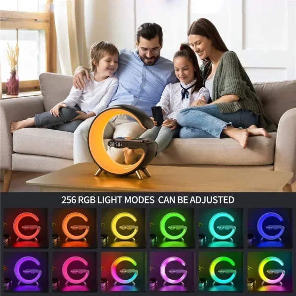 Multifunction Wireless Charger Stand Bluetooth 5.0 Speaker FM TF RGB Night Light Fast Charging Station for iPhone Samsung Xiaomi - Image 16