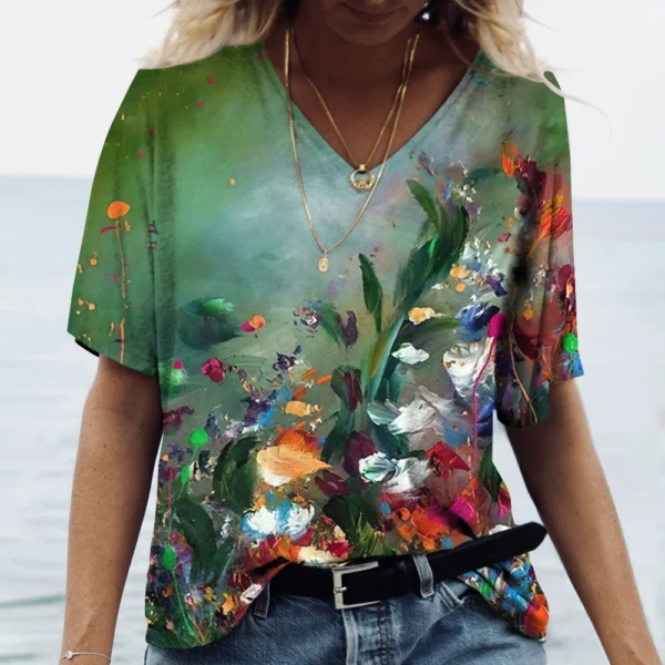 Fashion Floral Flower Graphics 3D Print T-Shirts Woman Summer T Shirt Streetwear Women's Y2K Tops Oversized Clothing Girls Tees - Image 5