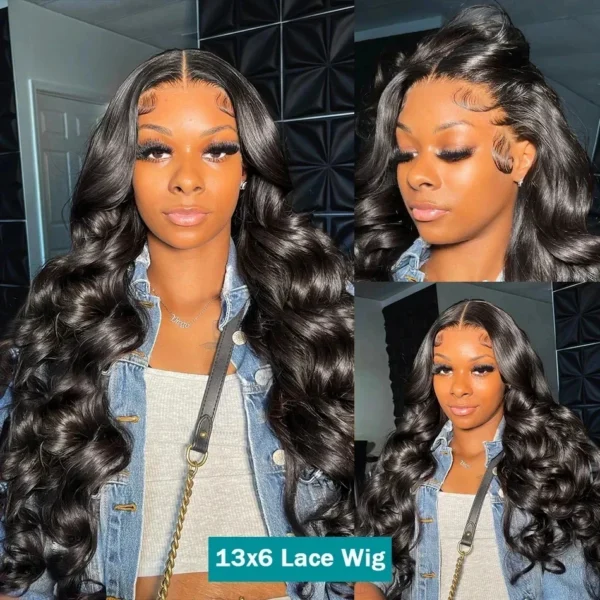 300% High Density 40 Inch Body Wave 13x4 13x6 HD Lace Front Human Hair Wigs Pre Plucked Water Wave Lace Frontal Wig For Women - Image 7