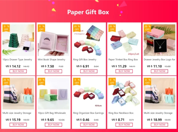 Ring Organizer Box Earrings Storage Gift Box Earrings Ring Box Paper Jewellry Packaging Container Trinket Box 1pc 4x4cm - Image 23