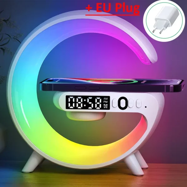 Multifunction Wireless Charger Pad Stand Speaker TF RGB Night Light 15W Fast Charging Station for iPhone Samsung Xiaomi Huawei - Image 11