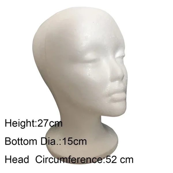1pcs Female Styrofoam Foam Mannequin Manikin Head Model Hat Glasses Wig Display Male White Foam Mannequin Head Holder Stand Rack - Image 5