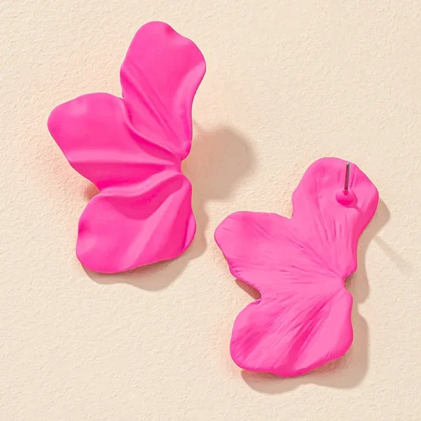 Metal Flower Post Earrings For Women Multi Color Enamel Petal Fashion Jewelry Trendy New Styles Hot Holiday Accessories 2023705 - Image 4