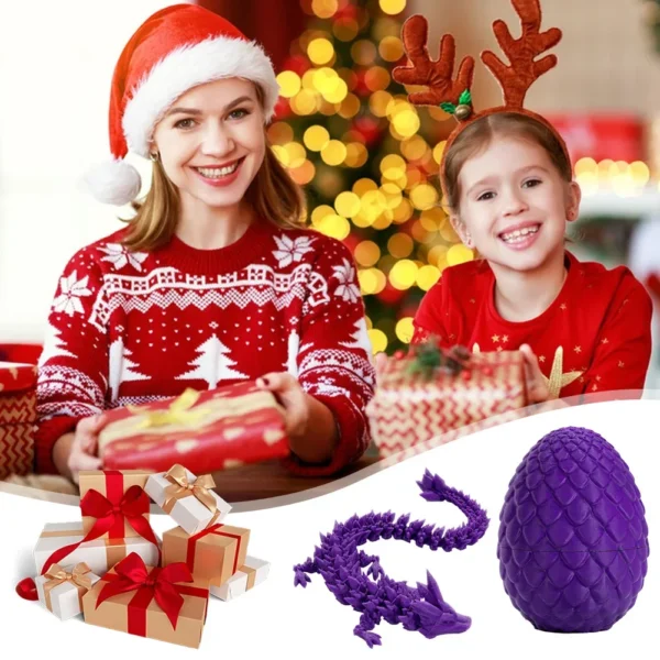 3D Printed Dragon in Egg 3D Printed Crystal Dragon Crystal Dragon Fidget Collectible Figurines for Home Office Car Desk Decor - Image 4